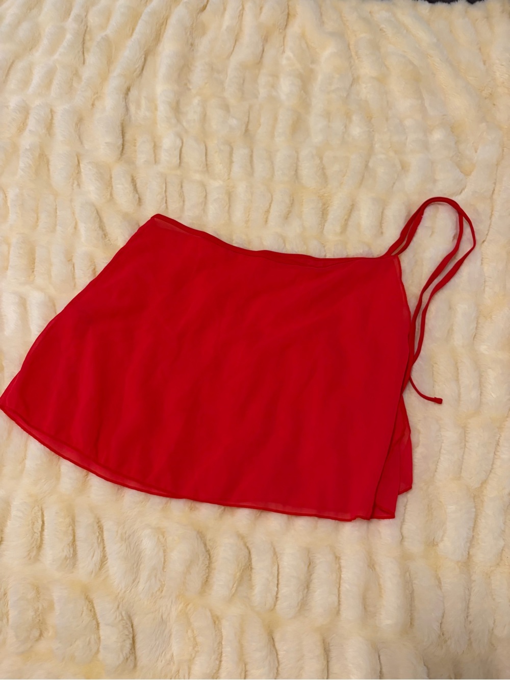 Red bathing suit cover up